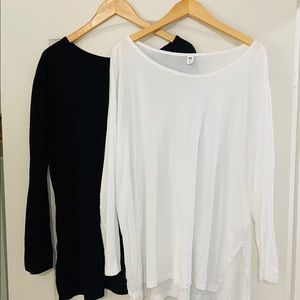 2 NWOT BP (NORDSTROM) BLACK + WHITE TEES